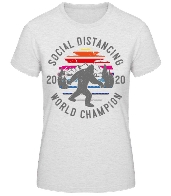 Sociálna dištancovať Champion 2020 - Dámske basic tričko - Melírovo šedá - Predné