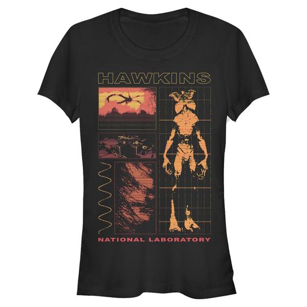 Aperçu: Netflix - Stranger Things - Demogorgon Hawkins Lab - Femme T-shirt - Noir - Devant