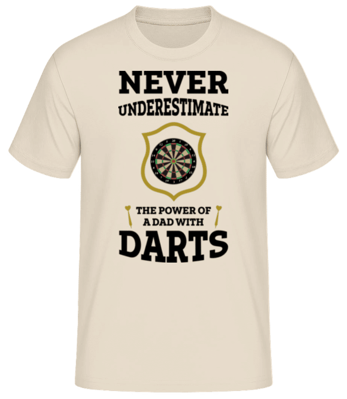 Vista previa: Never Underestimate Darts - Camiseta básica para hombre - Crema - delante