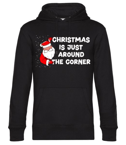 Aperçu: Christmas Around The Corner - Sweat à capuche premium Unisexe - Noir - Devant