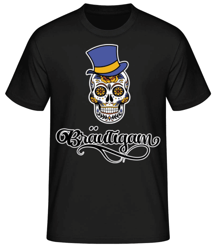 Vorschau: Los Muertos Bräutigam - Männer Basic T-Shirt - Schwarz - Vorne