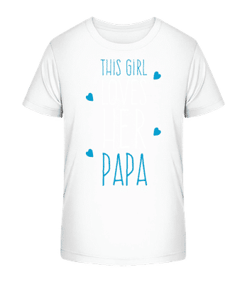 This Girl Loves Her Papa - T-shirt bio Enfant Stanley Stella 2.0 - Blanc - Devant