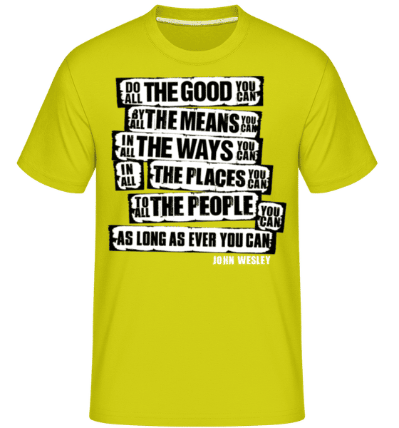Preview: John Wesley Quotes -  Shirtinator Men's T-Shirt - Lime - Front