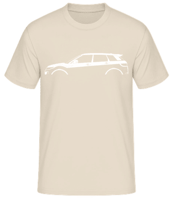 'Range Rover Evoque (2011)' Silhouette - Männer Basic T-Shirt - Creme - Vorne