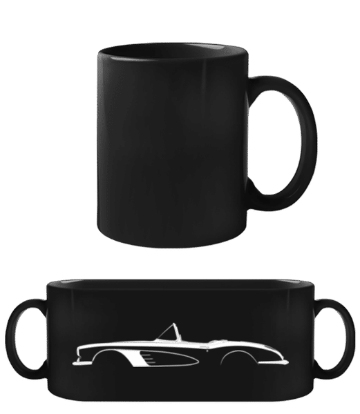 Aperçu: 'Chevrolet Corvette C1 1958' Silhouette - Tasse Noire - Noir - Devant