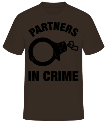 Partner in crime - Männer Basic T-Shirt - Braun - Vorne