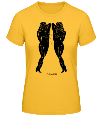 Female Zodiac Sign Gemini - T-shirt standard Femme - Jaune doré - Devant