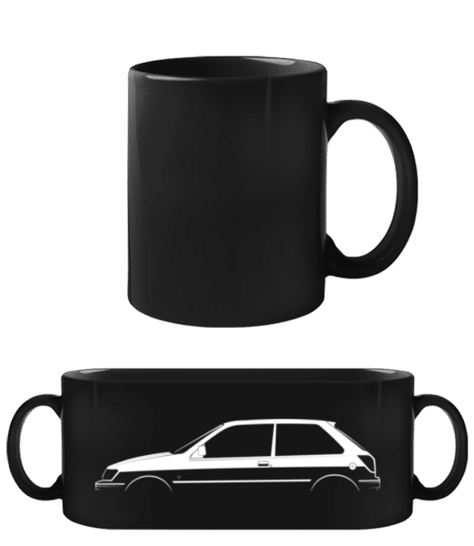 'Ford Fiesta XR2i Mk III' Silhouette - Tasse Noire - Noir - Devant