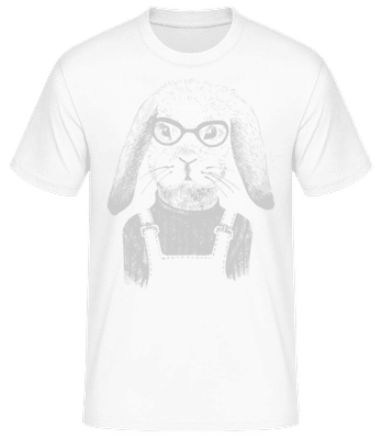 Hipster Rabbit Grey - Men's Basic T-Shirt - White - Front