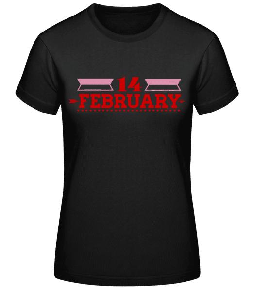Preview: 14 February Valentine - Women's B&C T-Shirt - Black - Front