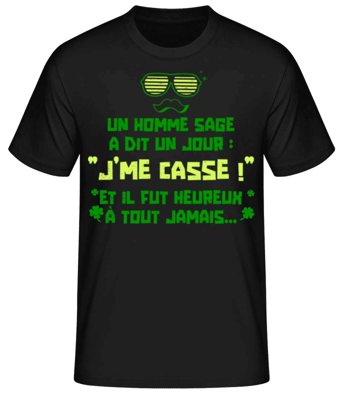 Aperçu: Un Homme Sage A Dit Un Jour - T-shirt standard Homme - Noir - Devant
