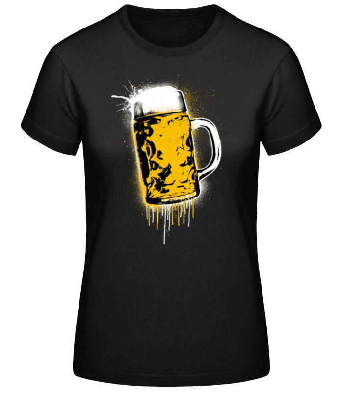Vorschau: Graffiti Maßkrug - Frauen Basic T-Shirt - Schwarz - Vorne