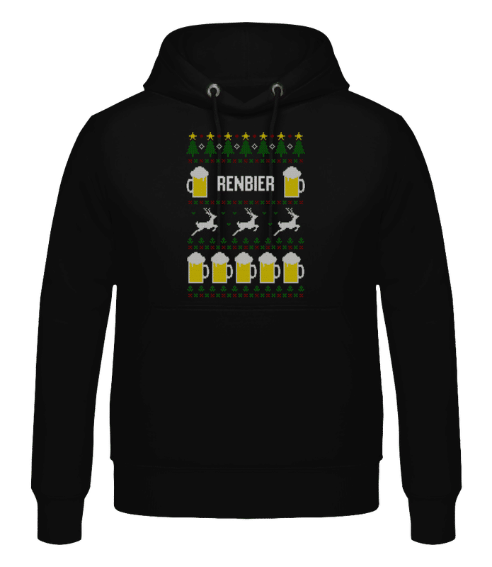 Vorschau: Renbier - Männer Hoodie - Schwarz - Vorne