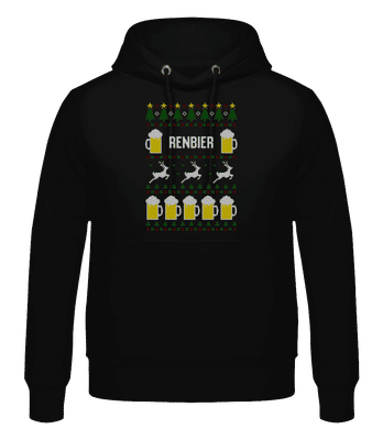 Renbier - Männer Hoodie - Schwarz - Vorne