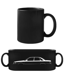'Audi 100 C3' Silhouette · Schwarze Tasse