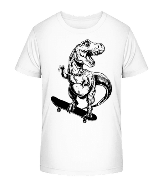 Aperçu: T-Rex Patineur - T-shirt bio Enfant Stanley Stella 2.0 - Blanc - Devant