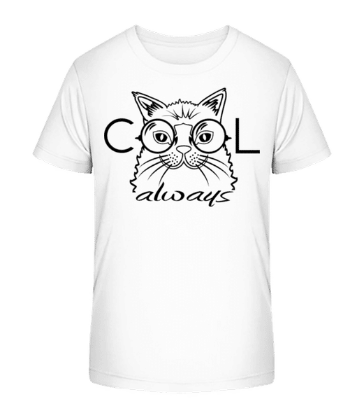 Vorschau: Cool Cat Always - Kinder Bio T-Shirt Stanley Stella 2.0 - Weiß - Vorne