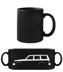 'Jeep Cherokee (XJ)' Silhouette · Schwarze Tasse