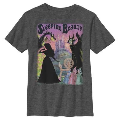 Disney - Sleeping Beauty - Skupina Poster - Niños Camiseta - Antracita moteada - delante