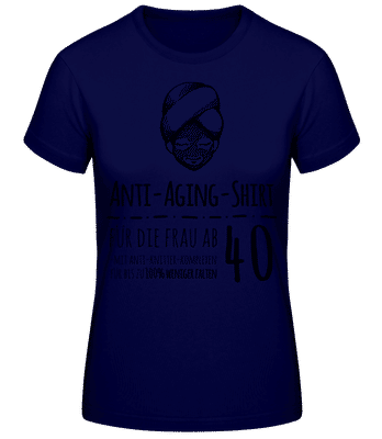 Anti Aging Shirt - Frauen Basic T-Shirt - Marine - Vorne