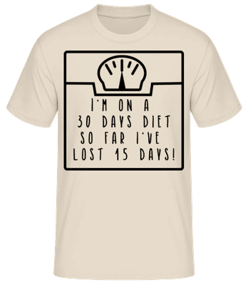 30 Days Diet - Männer Basic T-Shirt - Creme - Vorne