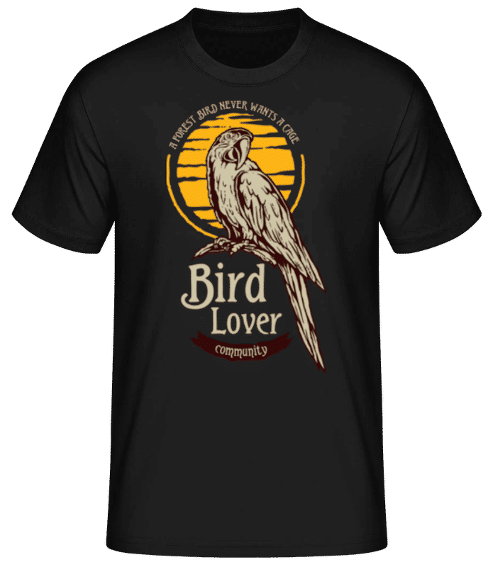 Náhled: Tropical Bird - Pánské basic tričko - Černá - Napřed