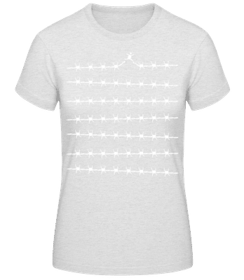  Liberté de Fil de Fer Barbelé - T-shirt standard Femme - Gris chiné - Devant