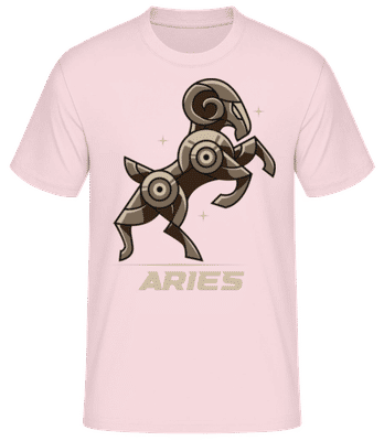 Mecha Robotic Zodiac Sign Aries - T-shirt standard Homme - Rose - Devant