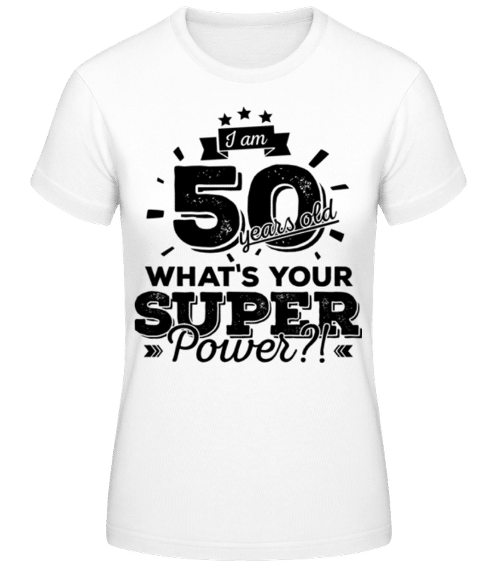 Preview: 50 Years Super Power - Women's Basic T-Shirt - White - Front