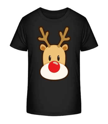 Reindeer Logo - Kid's Organic T-Shirt Stanley Stella 2.0 - Black - Front