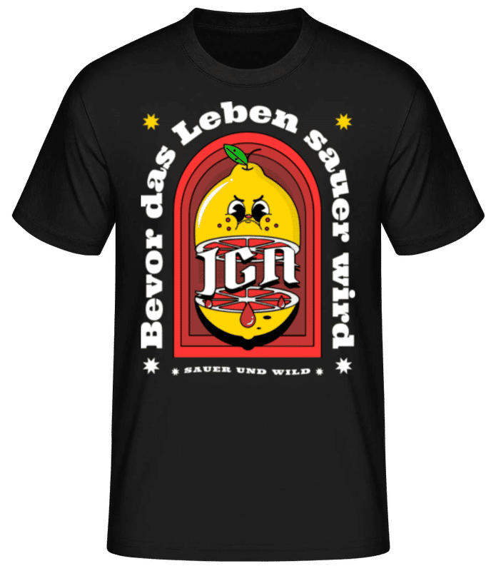 Vorschau: JGA Sauer Und Wild - Männer Basic T-Shirt - Schwarz - Vorne