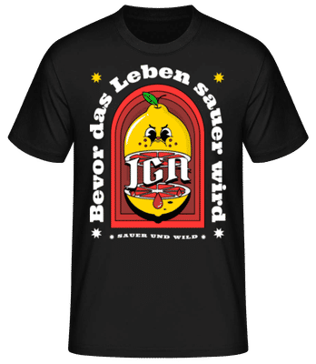 JGA Sauer Und Wild - Männer Basic T-Shirt - Schwarz - Vorne