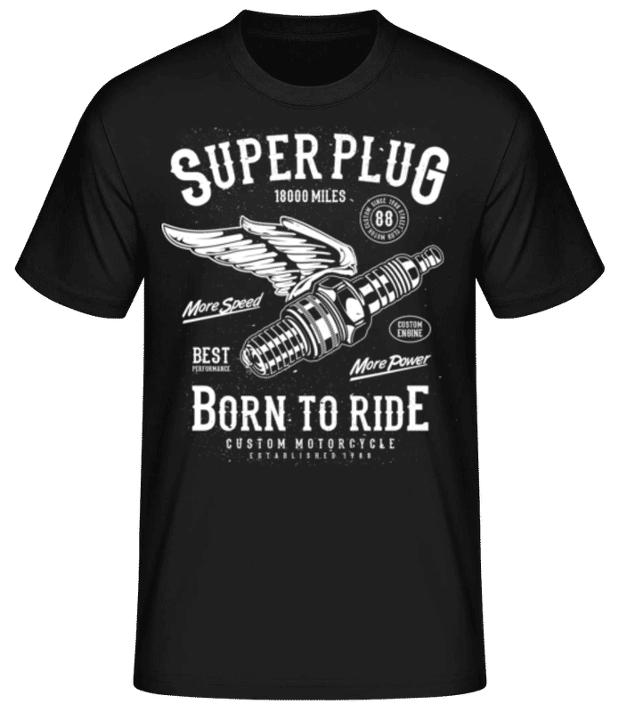 Vorschau: Super Plug - Männer Basic T-Shirt - Schwarz - Vorne