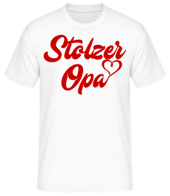 Stolzer Opa Rot - Männer Basic T-Shirt - Weiß - Vorne