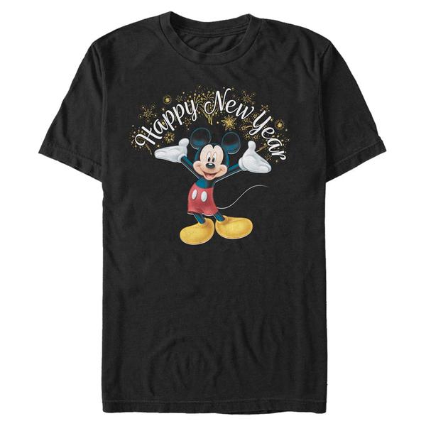 Disney Classics - Mickey Mouse - Mickey Mouse Mickey Happy New Year - New Year - Homme T-shirt - Noir - Devant