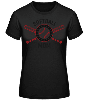 Softball Mom - Women's Basic T-Shirt - Black - Front