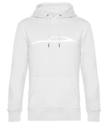 'Porsche Panamera 970' Silhouette - Unisex Premium Hoodie - Weiß - Vorne