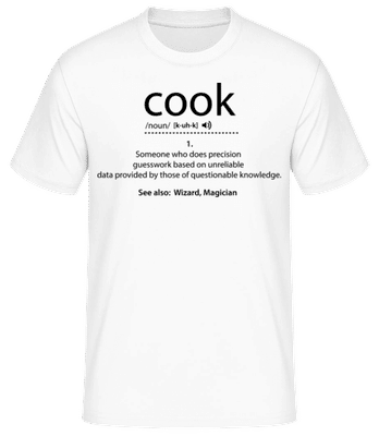 Cook Description - Men's Basic T-Shirt - White - Front