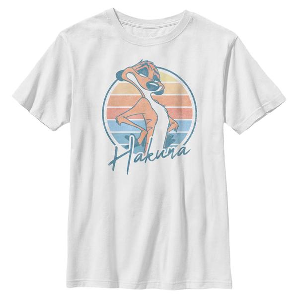 Aperçu: Disney - Le Roi lion - Timon Hakuna - Enfant T-shirt - Blanc - Devant