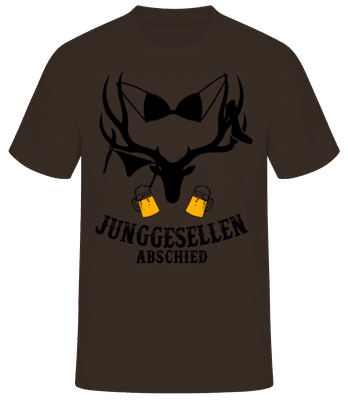 Junggesellenabschied BH-Hirsch - Männer T-Shirt B&C - Braun - Vorne