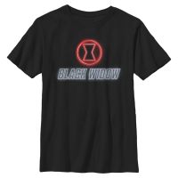 Marvel - Black Widow Neon - Dětské Tričko - Černá - Napřed