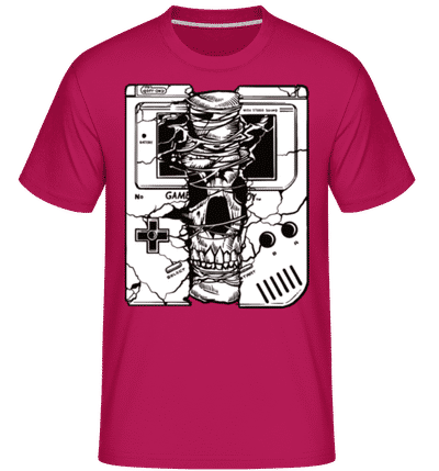 Gameboy Skull -  Shirtinator Men's T-Shirt - Magenta - Front