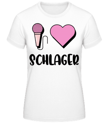 I Love Schlager - Frauen Basic T-Shirt - Weiß - Vorne