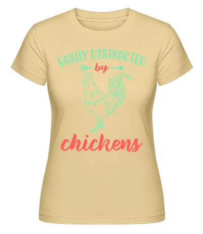 Distracted By Chickens -  Shirtinator Women's T-Shirt - Yellow - Front