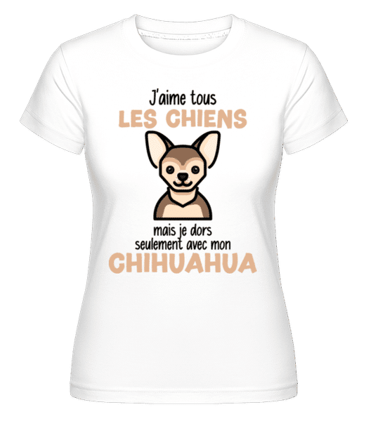 Aperçu: J'aime Tous Les Chiens -  T-shirt Shirtinator femme - Blanc - Devant