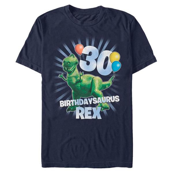 Aperçu: Disney - Toy Story - Rex Ballon 30 - Birthday - Homme T-shirt - Bleu marine - Devant