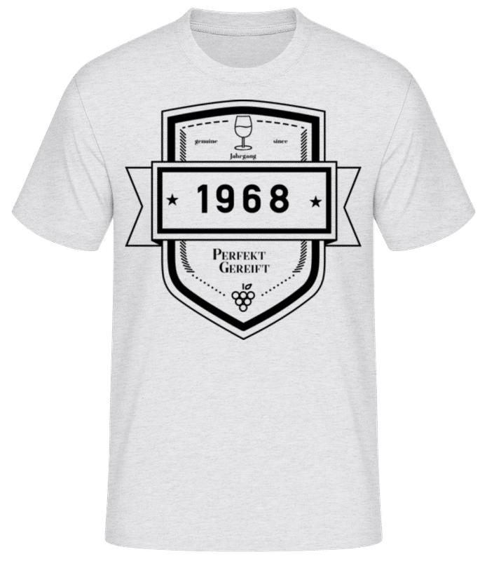 Vorschau: Perfekt Gereift 1968 - Männer Basic T-Shirt - Grau meliert - Vorne