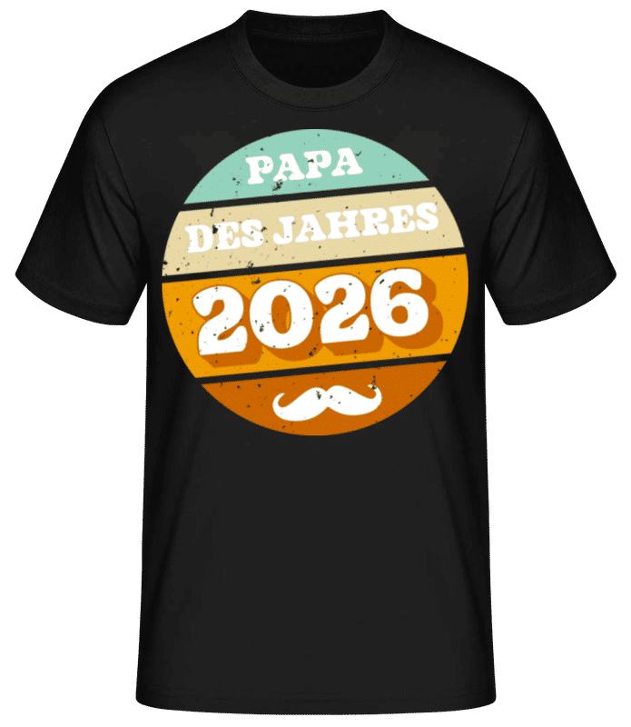 Vorschau: Papa des Jahres 2025 - Männer Basic T-Shirt - Schwarz - Vorne