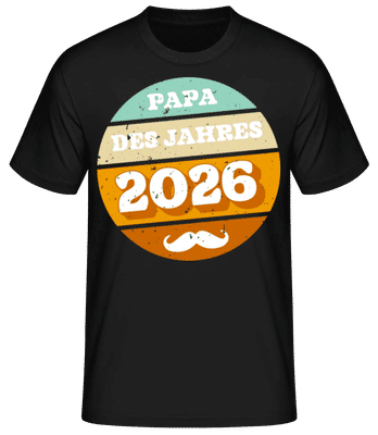 Papa des Jahres 2025 - Männer Basic T-Shirt - Schwarz - Vorne