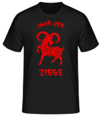 Chinesisches Zeichen Jahr Der Ziege - Männer Basic T-Shirt - Schwarz - Vorne